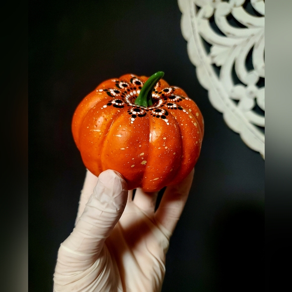 Handpainted Foam Pumpkins Mandala Boho Fall Decor - Picture 7 of 8